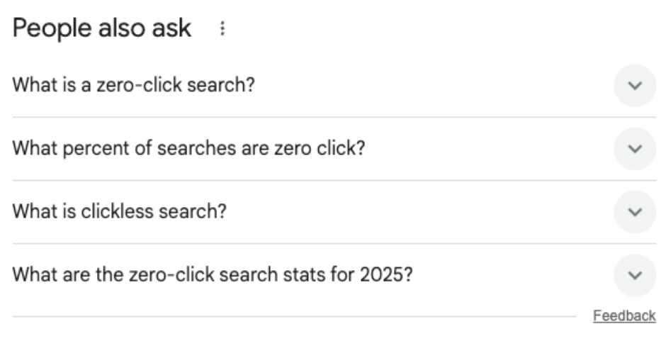 An example of people also ask on google