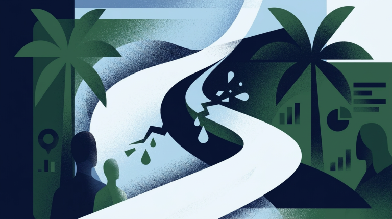 Broken road representing website UX issues and conversion leaks in Cayman Islands.